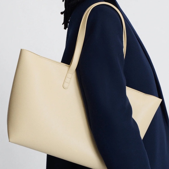 MANSUR GAVRIEL Vachetta Leather Tote Blush Pink With Matching Zip Pouch - Picture 3 of 15